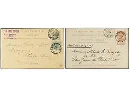 177 BELGICA. 1892-96. TWO Postal Stationery Cards To PUERTO RICO. - Other & Unclassified