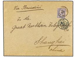 181 BELGICA. Of.48. 1893. ANVERS To SHANGHAI (China). Envelope Franked With <B>25 Cts.</B> Blue On Rose Stamp. Arrival O - Other & Unclassified