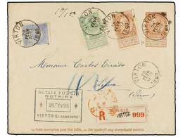 187 BELGICA. Of.56, 57, 60. 1893. VIRTON To LIMA (Perú). <B>10 Cts.</B> Red-brown Postal Stationery Envelope Uprated Wit - Altri & Non Classificati