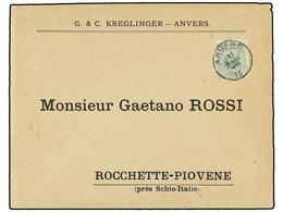 192 BELGICA. 1893. ANVERS To FRANCE. Envelope Franked With <B>5 Cts.</B> Green Stamp. <B>PRINTED MATTER</B> Rate. - Sonstige & Ohne Zuordnung