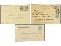 197 BELGICA. 1893-1907. FIVE Covers And Cards To SPAIN With Diverse Frankings. - Altri & Non Classificati