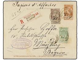 210 BELGICA. Of.56, 61. 1896. GAND To GERMANY. <B>10 Cts.</B> Red-brown Postal Stationery Envelope Uprated With <B>5 Cts - Altri & Non Classificati