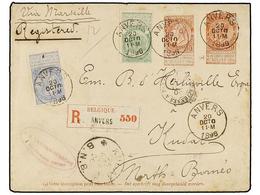 211 BELGICA. Of.56, 57, 60. 1896. ANVERS To KUDAT (North Borneo). <B>10 Cts.</B> Red-brown Postal Stationery Envelope Up - Other & Unclassified