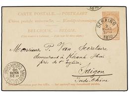 234 BELGICA. 1898. SERAING To SAIGON (Indochina). <B>10 Cts.</B> Red-brown Postal Stationery Card. <B>SAIGON</B> Cds. On - Sonstige & Ohne Zuordnung