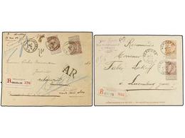 247 BELGICA. 1899-1905. TWO Registered Covers To LUXEMBOURG. <B>10+35 Cts.</B> And <B>35+35 Cts.</B> Frankings. - Sonstige & Ohne Zuordnung