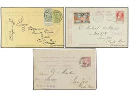 248 BELGICA. 1899-1912. THREE Postal Stationery Cards To COSTA RICA. - Andere & Zonder Classificatie