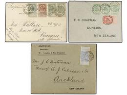 260 BELGICA. 1900-1906. POSTCARD And Two Envelopes Sent To NEW ZEALAND. - Andere & Zonder Classificatie