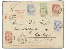 262 BELGICA. Of.56, 58, 60 (2). 1901. TIRLEMONT To DENMARK. <B>10 Cts. </B>red Postal Stationery Envelope Uprated With < - Sonstige & Ohne Zuordnung