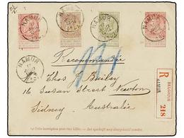 263 BELGICA. Of.58, 59, 61. 1901. NAMUR To SYDNEY (Australia). <B>10 Cts.</B> Red Postal Stationery Envelope Uprated Wit - Autres & Non Classés