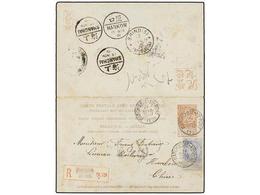 265 BELGICA. Of.60. 1901. MARCHIENE To HANKOW (China). <B>10+10 Cts.</B> Red-brown Double Postal Stationery Card Uprated - Sonstige & Ohne Zuordnung