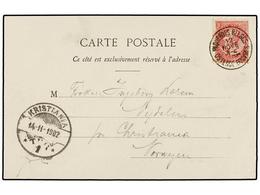 268 BELGICA. Of.46. 1902. OSTENDE To NORWAY. Postcard Franked With <B>10 Cts.</B> Red, Tied By <B>PAQUEBOTS BELGES/OSTEN - Andere & Zonder Classificatie