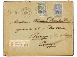 271 BELGICA. Of.60, 63. 1902. LOUVAIN To PANGU (Congo). Envelope Franked With <B>25 Cts.</B> Blue And <B>50 Cts.</B> Gre - Andere & Zonder Classificatie