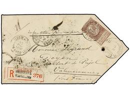 272 BELGICA. Of.61. 1902. BRUXELLES To FRANCE. Envelope <B>ECHANTILLON SANS VALEUR</B> Franked With <B>35 Cts. </B>brown - Altri & Non Classificati