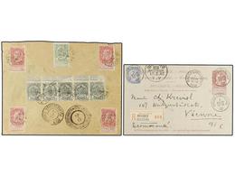 274 BELGICA. 1902-05. TWO Registered Covers To AUSTRIA. <B>10+25 Cts.</B> And <B>1</B> (5)<B>+5+10</B> (4) <B>cts. </B>f - Altri & Non Classificati