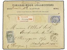 281 BELGICA. Of.60, 63. 1903. BRUXELLES To BUDAPEST (Hungary). Envelope Franked With <B>25 Cts.</B> Blue And <B>50 Cts.< - Altri & Non Classificati