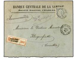 282 BELGICA. 1903. CHARLEROI To KLAGENFURTH (Carinthia). Envelope Franked With <B>50 Cts.</B> Grey, Sent Registered. Arr - Sonstige & Ohne Zuordnung