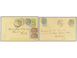 285 BELGICA. 1903-1907. TWO Cards To CRETE. - Altri & Non Classificati