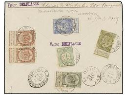 286 BELGICA. Of.53, 55 (2), 59, 60. 1904. SAINT GILLES To VOLO (Greece). Envelope Franked With <B>10 Cto. </B>grey, Two  - Autres & Non Classés