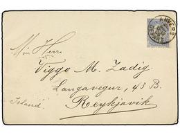 293 BELGICA. Ed.60. 1905. ANVERS To REYKJAVIK (Iceland). Envelope Franked With <B>25 Cts.</B> Stamp, Arrival Cds On Reve - Autres & Non Classés