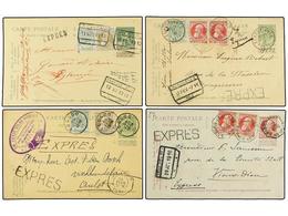 298 BELGICA. 1906-12. TEN Postal Stationery With Diverse Frankings And <B>EXPRESS</B> Marks. - Andere & Zonder Classificatie