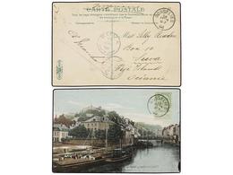 302 BELGICA. Of.56. 1908. GOSSELIES To SUVA (Fiji Islands). Postcard Franked With <B>5 Cts.</B> Green Stamp. RARE Destin - Andere & Zonder Classificatie