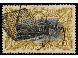 310 CONGO BELGA. <B>LADO-ENCLAVE. 50 Cts.</B> Belgian Congo Stamp With Manuscript Cancel And <I>'retta'</I> Grill Cancel - Autres & Non Classés