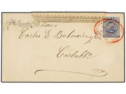 314 BOLIVIA. (1890 CA.). Entero Postal De <B>5 Ctvos.</B> Dirigido A COCHABAMBA, Mat. Ovalado <B>ADMON. DE CORREOS DE TO - Andere & Zonder Classificatie