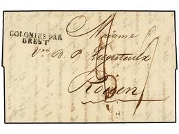 320 BRASIL. 1824. RÍO DE JANEIRO A FRANCIA. Marca De Entrada <B>COLONIES PAR/BREST</B> (Salles 56). - Other & Unclassified