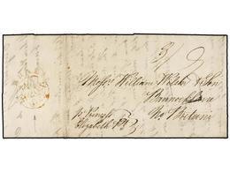 321 BRASIL. 1824 (April). RÍO DE JANEIRO To SCOTLAND. Entire Letter, On Reverse Green <B>BRAZIL/F</B> Handstamp Applied  - Autres & Non Classés