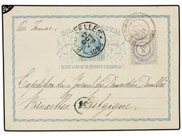 329 BRASIL. Sc.93. 1884. PETROPOLIS To BELGIUM. <B>40 Reis</B> Postal Stationary Uprated With <B>50 Reis</B> Stamp. - Andere & Zonder Classificatie