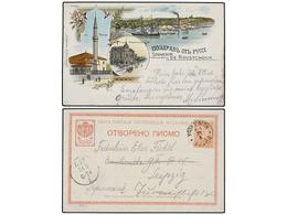 340 BULGARIA. 1899. ROUSTCHOUK To GERMANY. Cromolitographic Postcard Franked With <B>10 L.</B> Rose. - Andere & Zonder Classificatie