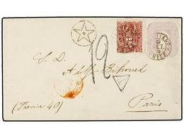 346 CHILE. Sc.22. 1879. SANTIAGO A PARÍS. Entero Postal De <B>5 Cts.</B> Violeta Con Franqueo Adicional De <B>5 Ctvos.</ - Sonstige & Ohne Zuordnung