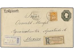 373 CHILE. Sc.29. 1898. VALPARAISO A MÉXICO. Entero Postal De <B>20 Ctvos.</B> Verde Oscuro Con Franqueo Adicional De <B - Andere & Zonder Classificatie