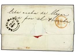 400 COLOMBIA. 1847. SANTA MARTA To LONDON. With Clear <B>SANTA-MARTHA B.P.O. Cds</B>. RARA. - Andere & Zonder Classificatie