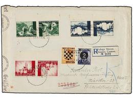 420 CROACIA. Mi.48k, 51k, 52k, 10, 42. 1941. POZEGA To GERMANY. Espectacular Franking With 'tete-beche' Pairs, Arrival O - Andere & Zonder Classificatie