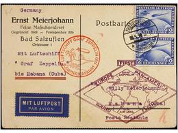 438 CUBA. 1930 (18-5). ALEMANIA A LA HABANA. Circulada Con 2 Sellos Alemanes De <B>2 Mk.</B> Azul 'Sudamerika Fahrt' Por - Andere & Zonder Classificatie