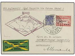 448 CUBA. 1930 (28-V). RECIFE A ALEMANIA. Circulado Con Sello De Brasil De <B>500 Reis</B> Y<B> 10.000 Reis</B> Por <B>G - Other & Unclassified