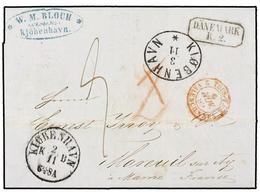 463 DINAMARCA. 1859. COPENHAGEN To FRANCE Via Hamburg With<B> DÄNEMARK/R.2</B> Exchange Mark<B> </B>(Van Der Linden 904) - Other & Unclassified