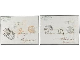 464 DINAMARCA. 1862. COPENHAGEN To FRANCE Via Hamburg And Tour And Taxis With <B>TT36</B> Exchange Mark (Van Der Linden  - Autres & Non Classés