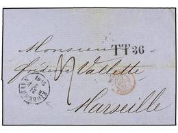 465 DINAMARCA. 1863. COPENHAGEN To MARSEILLE (France) With Echange Mark<B> TT36.</B> UNUSUAL. - Altri & Non Classificati