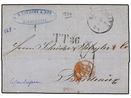 466 DINAMARCA. 1864. COPENHAGEN To FRANCE Via Hamburg With<B> TT36</B> Exchange Mark (Van Der Linden 2843). - Sonstige & Ohne Zuordnung