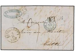 468 DINAMARCA. 1865. COPENHAGEN To FRANCE Via Luebeck With <B>TT36</B> Exchange Mark (special Type, Van Der Linden 2844) - Sonstige & Ohne Zuordnung