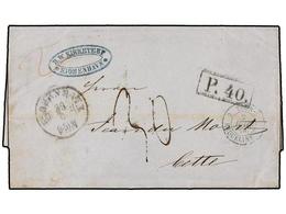 470 DINAMARCA. 1866. COPENHAGEN To FRANCE Via Lubeck With <B>P.40</B> Exchange Mark (Van Der Linden 2103). - Andere & Zonder Classificatie