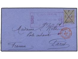 472 REPUBLICA DOMINICANA. 1891. SANTO DOMINGO A PARÍS. Entero Postal De <B>60 Ctvos.</B> <B>s.</B> <B>15 Ctvos.</B> Amar - Autres & Non Classés