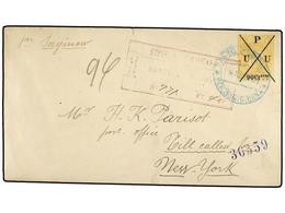 473 REPUBLICA DOMINICANA. 1891. SANTO DOMINGO A USA. Entero Postal De <B>90 Ctvos. S. 15 Ctvos.</B> Amarillo, Circulado  - Other & Unclassified