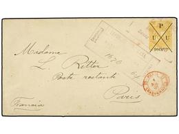 474 REPUBLICA DOMINICANA. 1891. SANTO DOMINGO A PARÍS. Entero Postal De <B>90 Ctvos. S. 15 Ctvos.</B> Amarillo. Circulad - Altri & Non Classificati