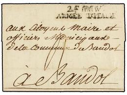 486 FRANCIA. 1794. PORT D'ALON A BAUDOL. Carta Completa. Marca <B>2ª DIV./ARMEE D'ITALIE</B>. - Andere & Zonder Classificatie