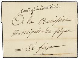 490 FRANCIA. 1796. NICE A FREJUS. Carta Completa Con Marca De Franquicia <B>Comte. Gl. De L'arm. D'ital.</B> - Andere & Zonder Classificatie