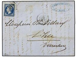 501 FRANCIA. Yv.14. 1862. LYON A L'ISLE. <B>20 Cts.</B> Azul Mat. <B>ROMBO 1818</B>  De <B>ENSAYO De LYON</B>. MAGNÍFICO - Sonstige & Ohne Zuordnung