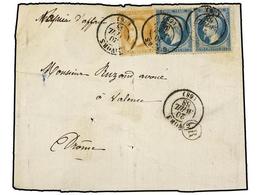 503 FRANCIA. Yv.21, 22 (2). 1868. GIVORS A DROME. <B>10 Cts.</B> Bistre Y <B>20 Cts.</B> Azul Mat. Fechador <B>GIVORS/68 - Sonstige & Ohne Zuordnung